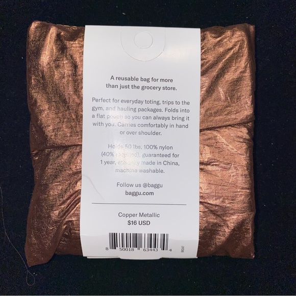 BAGGU Bags Nwt Baggu Copper Metallic Standard Size Reusable Bag